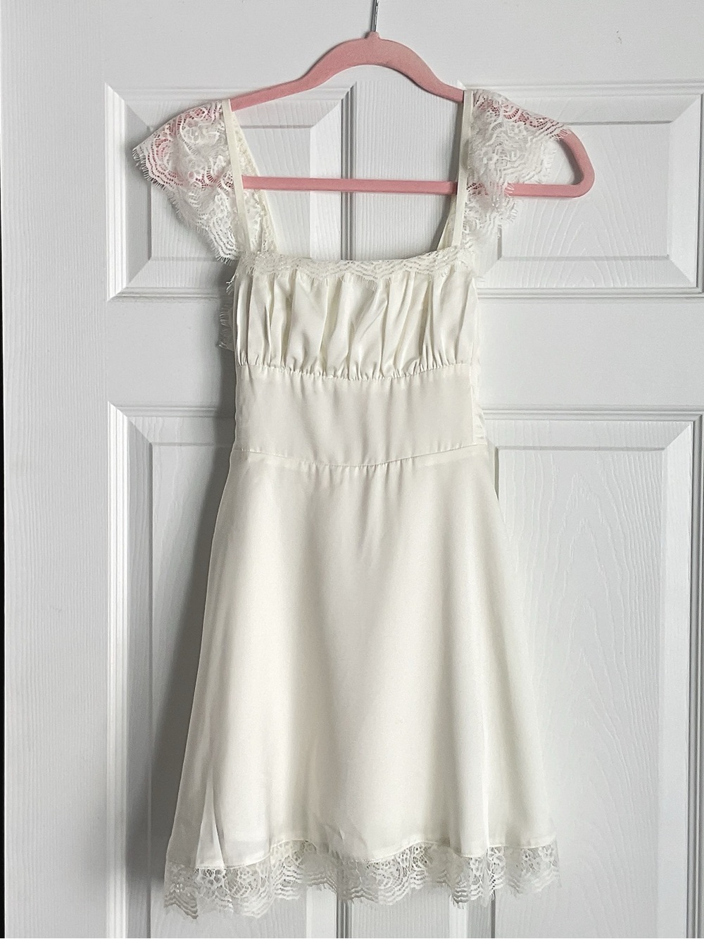 Ivory Lace-Trim Slip Dress